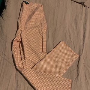 Orange and white trouser pants